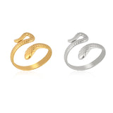 Snake Ring Stainless Steel Rings For Women Statement Ring Women's Rings Punk Open Finger Gold Color Geometry Ring Rings Jewelry daiiibabyyy