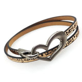 TOTABC Newest Design Black Simple love Leather Charms Bracelet for Women Simple Blank Design Amazing Width Bracelet & Bangle daiiibabyyy