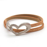 TOTABC Newest Design Black Simple love Leather Charms Bracelet for Women Simple Blank Design Amazing Width Bracelet & Bangle daiiibabyyy