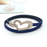 TOTABC Newest Design Black Simple love Leather Charms Bracelet for Women Simple Blank Design Amazing Width Bracelet & Bangle daiiibabyyy