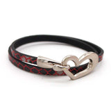 TOTABC Newest Design Black Simple love Leather Charms Bracelet for Women Simple Blank Design Amazing Width Bracelet & Bangle daiiibabyyy