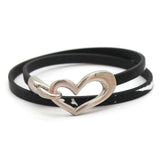 TOTABC Newest Design Black Simple love Leather Charms Bracelet for Women Simple Blank Design Amazing Width Bracelet & Bangle daiiibabyyy