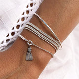 NEW Set Bohemian Silver Color Tassel Round Bracelet Set for Women Multilayer Pendant Bracelet  Fashion Jewelry daiiibabyyy