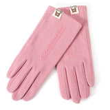 New Women Winter Keep Warm Touch Screen Thin Section Gloves Single Layer Plus Velvet Inside Female Elegant Soft Gloves daiiibabyyy