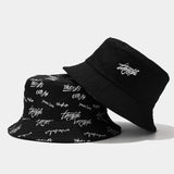 Hot Selling Bucket Hat Women English Letters Double Side Cotton Reversible Sun Protection Cap Men's Panama Hat Fisherman Hats daiiibabyyy