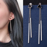 Sweet Triangle Earrings for Women Trendy Female Long Geometric Tassel Earrings Fashion Wedding Party Jewelry Gift daiiibabyyy