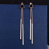 Sweet Triangle Earrings for Women Trendy Female Long Geometric Tassel Earrings Fashion Wedding Party Jewelry Gift daiiibabyyy