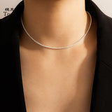 Tocona Punk Silver Color Chain Choker Necklace for Women Charming Sexy Clavicle Chain Bohemian Jewelry Accessories 16818 daiiibabyyy