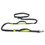 2021 New Reflective Leash Traction Rope Pet Dog Running Belt Elastic Hands Freely Jogging Pull Dog Leash Metal  D-ring Leashes daiiibabyyy