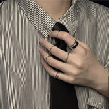7PCS/SET Korea Fashion Mixed Minimalist Ring Set Geometric Round Metal Gold Silver Color Cuff Open Rings Jewelry For Women daiiibabyyy