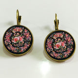 SUTEYI Charm Henna Yoga Amulet Ladies Earrings Round Glass Cabochon Earings Jewelry Bohemian Mandala Earrings For Women daiiibabyyy