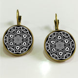 SUTEYI Charm Henna Yoga Amulet Ladies Earrings Round Glass Cabochon Earings Jewelry Bohemian Mandala Earrings For Women daiiibabyyy