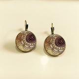 SUTEYI Charm Henna Yoga Amulet Ladies Earrings Round Glass Cabochon Earings Jewelry Bohemian Mandala Earrings For Women daiiibabyyy