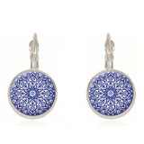 SUTEYI Charm Henna Yoga Amulet Ladies Earrings Round Glass Cabochon Earings Jewelry Bohemian Mandala Earrings For Women daiiibabyyy
