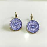 SUTEYI Charm Henna Yoga Amulet Ladies Earrings Round Glass Cabochon Earings Jewelry Bohemian Mandala Earrings For Women daiiibabyyy