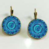 SUTEYI Charm Henna Yoga Amulet Ladies Earrings Round Glass Cabochon Earings Jewelry Bohemian Mandala Earrings For Women daiiibabyyy