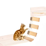Cat Bridge Climbing Frame Wood Pet Cat Tree House Bed Hammock Sisal Scratching Post Cat Furniture Cat Toy Wall Mounted daiiibabyyy