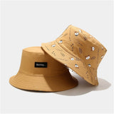 LDSLYJR Cotton Double sided cartoon dog print Bucket Hat Fisherman Hat outdoor travel hat Sun Cap hats for Men and Women 261 daiiibabyyy