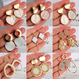 New Korean Statement Earrings for women White Cute Arcylic Geometric Dangle Drop Gold Earings Brincos  Trend Fashion Jewelry daiiibabyyy