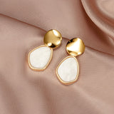 New Korean Statement Earrings for women White Cute Arcylic Geometric Dangle Drop Gold Earings Brincos  Trend Fashion Jewelry daiiibabyyy