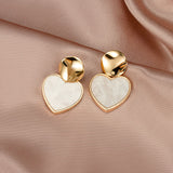 New Korean Statement Earrings for women White Cute Arcylic Geometric Dangle Drop Gold Earings Brincos  Trend Fashion Jewelry daiiibabyyy