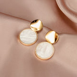 New Korean Statement Earrings for women White Cute Arcylic Geometric Dangle Drop Gold Earings Brincos  Trend Fashion Jewelry daiiibabyyy