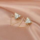 New Korean Statement Earrings for women White Cute Arcylic Geometric Dangle Drop Gold Earings Brincos  Trend Fashion Jewelry daiiibabyyy