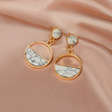 New Korean Statement Earrings for women White Cute Arcylic Geometric Dangle Drop Gold Earings Brincos  Trend Fashion Jewelry daiiibabyyy