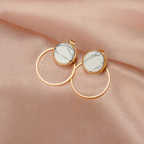 New Korean Statement Earrings for women White Cute Arcylic Geometric Dangle Drop Gold Earings Brincos  Trend Fashion Jewelry daiiibabyyy