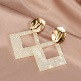 New Korean Statement Earrings for women White Cute Arcylic Geometric Dangle Drop Gold Earings Brincos  Trend Fashion Jewelry daiiibabyyy