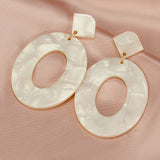 New Korean Statement Earrings for women White Cute Arcylic Geometric Dangle Drop Gold Earings Brincos  Trend Fashion Jewelry daiiibabyyy