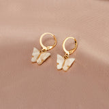 New Korean Statement Earrings for women White Cute Arcylic Geometric Dangle Drop Gold Earings Brincos  Trend Fashion Jewelry daiiibabyyy