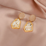 New Korean Statement Earrings for women White Cute Arcylic Geometric Dangle Drop Gold Earings Brincos  Trend Fashion Jewelry daiiibabyyy