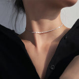NEW  Soft Choker Necklace Women Wedding Accessories Silver Color Chain Punk Gothic Chokers Jewelry Collier Femme daiiibabyyy