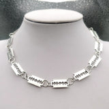 Small bladeUnisex Choker  Necklace Women Hip-hop Gothic 14 blade combinations Punk Style Barbed blade Chain Choker Gifts 42cm