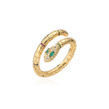 Fashion Gold Color Snake Ring For Women Girl Adjustable Exquisite Shiny Cubic Zirconia Finger Ring Wedding Jewelry Gift daiiibabyyy