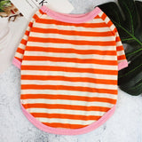 Dog Clothes Soft T-shirt Thin Vest Striped Round Neck T-shirt For Small And Medium Dogs Pet Puppy Vest T-shirt Dog Cloth daiiibabyyy
