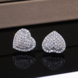 Huitan Classic Design Dazzling Heart Stud Earrings for Women High Quality Romantic Female Accessories Timeless Styling Jewelry daiiibabyyy