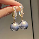 2021 New Fashion Korean Oversized White Pearl Drop Earrings for Women Bohemian Golden Round Pearl Wedding Earrings Jewelry Gift daiiibabyyy