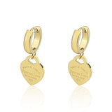 New Style Stainless Steel Fashion Jewelry Heart-Shaped Pendant Earrings Love Earrings For Women's Party Wedding Gifts