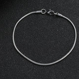 Hot Sale Width 2MM 316L Titanium Steel Snake Chain Bracelet Fashion Jewelry For Men Women Stainless Steel Link Bracelet daiiibabyyy