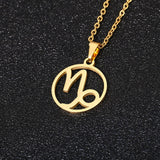 Rinhoo Stainless Steel Star Zodiac Sign Necklace 12 Constellation Pendant Necklace Women Gold Chain Necklace Men Jewelry Gift daiiibabyyy