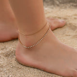 Ankle Bracelet Foot Jewelry Beach Accessories Crystal Rhinestone Foot Chain Anklets For Women Gold Color Leg Bracelet Boho daiiibabyyy