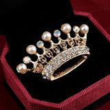 ZOSHI Fashion Jewelry High Quality Vintage Gold Brooch Pins Austria Crystals Imitation Pearl Flower Brooch Wedding Accessories daiiibabyyy