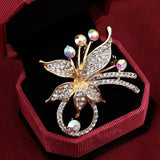 ZOSHI Fashion Jewelry High Quality Vintage Gold Brooch Pins Austria Crystals Imitation Pearl Flower Brooch Wedding Accessories daiiibabyyy