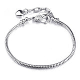 New Classic Authentic Silver Color Snake Chain Base Bracelet Fit Original European Charm Love Bracelets Women DIY Jewelry Gifts daiiibabyyy