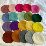 Women Girls Beret French Artist Warm Wool Winter Beanie Hat Retro Vintage Plain Beret Solid Color Elegant Ladies Winter Caps daiiibabyyy