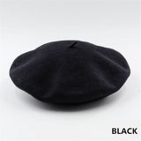 Women Girls Beret French Artist Warm Wool Winter Beanie Hat Retro Vintage Plain Beret Solid Color Elegant Ladies Winter Caps daiiibabyyy