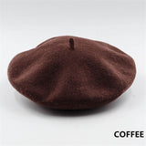 Women Girls Beret French Artist Warm Wool Winter Beanie Hat Retro Vintage Plain Beret Solid Color Elegant Ladies Winter Caps daiiibabyyy