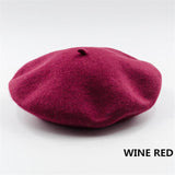 Women Girls Beret French Artist Warm Wool Winter Beanie Hat Retro Vintage Plain Beret Solid Color Elegant Ladies Winter Caps daiiibabyyy